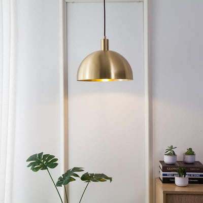 Contemporary Nordic Dome Copper 1-Light Pendant Light For Living Room