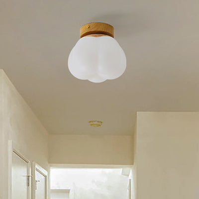 Modern Minimalist Round Iron Acrylic 1-Light Semi-Flush Mount Ceiling Light For Dining Room