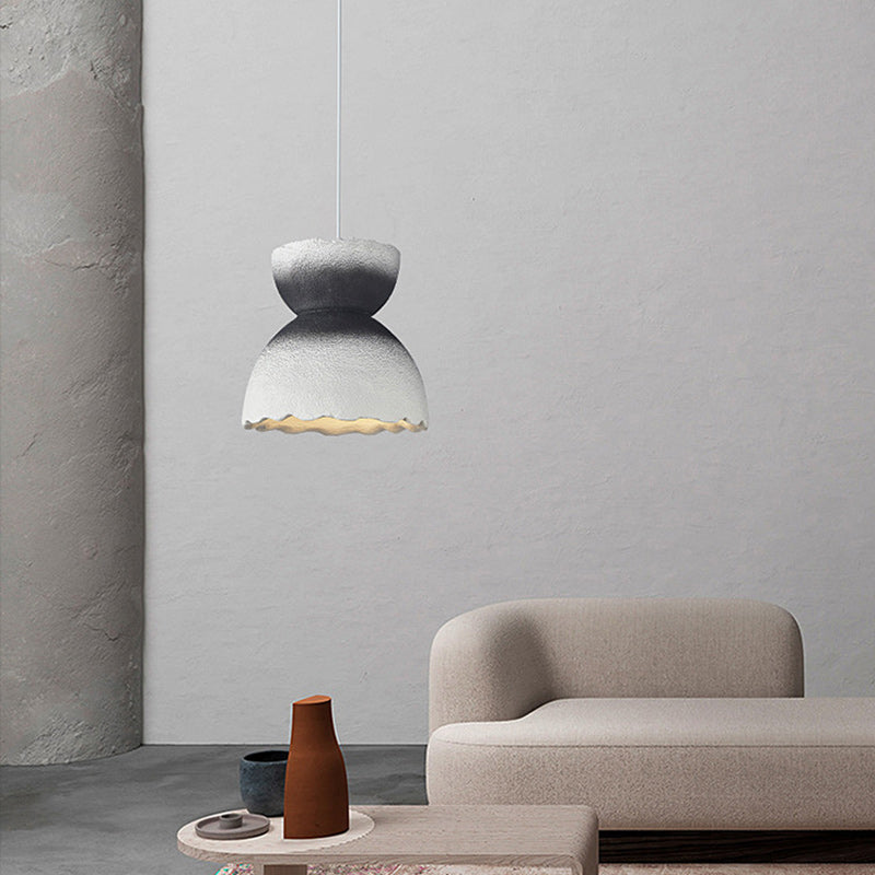 Contemporary Scandinavian Round Plastic 1-Light Pendant Light For Living Room