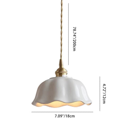 Contemporary Nordic Dome Copper Ceramic 1-Light Pendant Light For Living Room