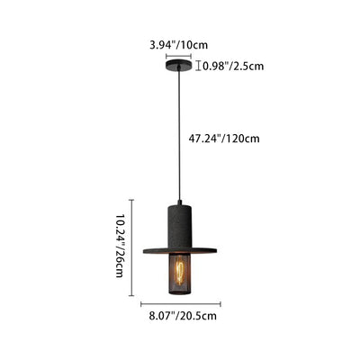 Suspension lumineuse contemporaine scandinave en fer et ciment à 1 lumière pour salon 