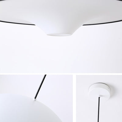 Modern Minimalist Round Acrylic 1-Light Pendant Light For Living Room