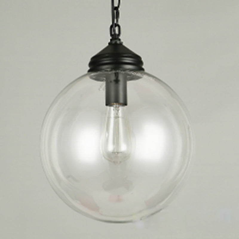 Modern Minimalist Globe Iron Glass 1-Light Pendant Light For Living Room