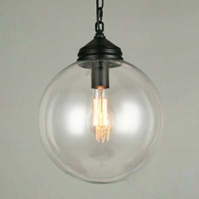 Modern Minimalist Globe Iron Glass 1-Light Pendant Light For Living Room