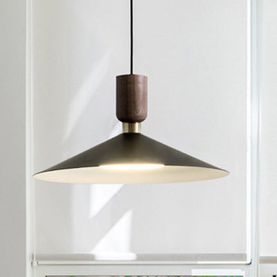 Contemporary Nordic Cone Iron 1-Light Pendant Light For Living Room