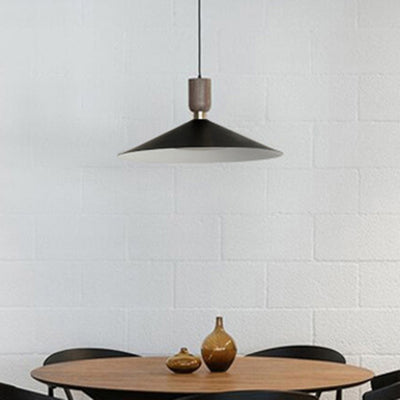 Contemporary Nordic Cone Iron 1-Light Pendant Light For Living Room