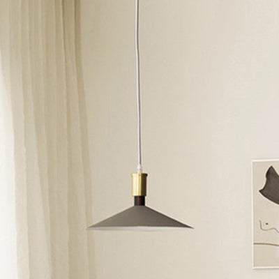 Contemporary Nordic Cone Iron 1-Light Pendant Light For Living Room