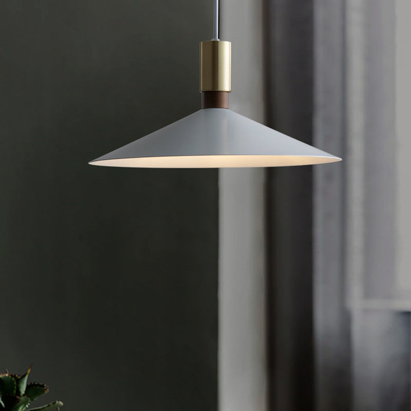 Contemporary Nordic Cone Iron 1-Light Pendant Light For Living Room