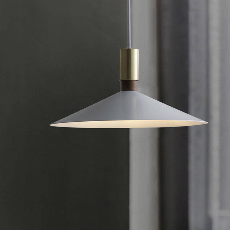 Contemporary Nordic Cone Iron 1-Light Pendant Light For Living Room