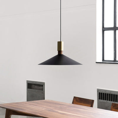 Contemporary Nordic Cone Iron 1-Light Pendant Light For Living Room