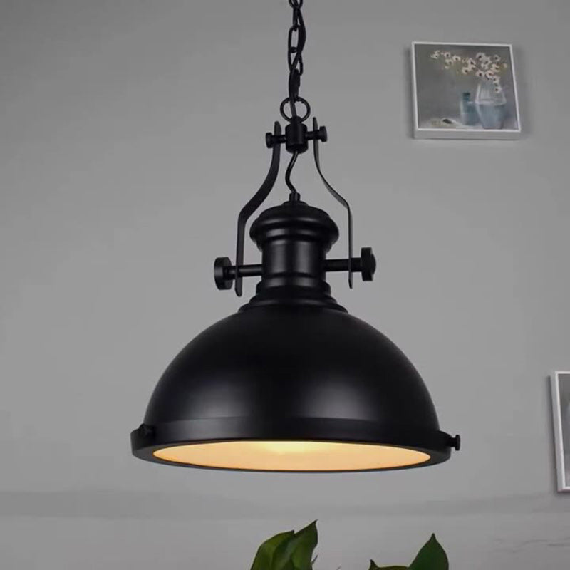 Contemporary Industrial Dome Iron 1-Light Pendant Light For Living Room