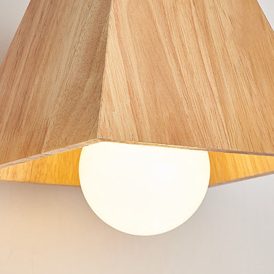 Contemporary Nordic Trapezoid Wood 1/3-Light Pendant Light For Living Room