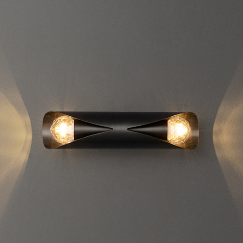 Modern Minimalist Column Copper 2-Light Wall Sconce Lamp For Living Room