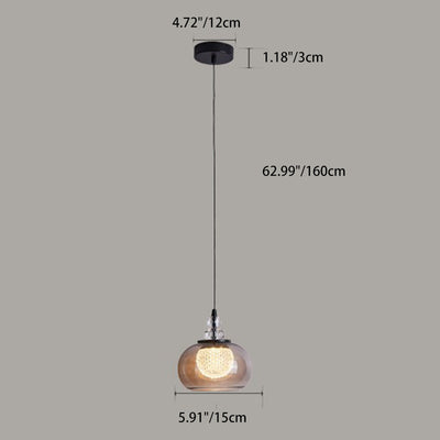 Contemporary Luxury Oval Iron Glass LED Pendant Light For Living Room