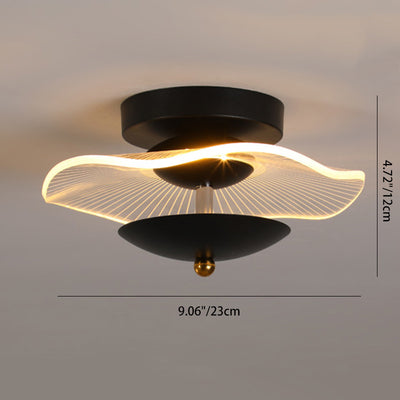 Contemporary Nordic Round Iron Acrylic LED Semi-Flush Mount Ceiling Light For Living Room