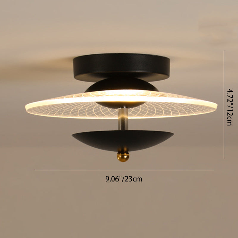 Contemporary Nordic Round Iron Acrylic LED Semi-Flush Mount Ceiling Light For Living Room