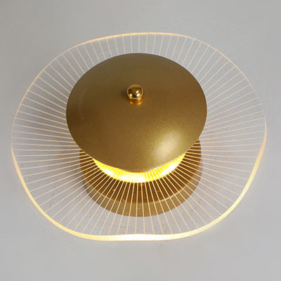 Contemporary Nordic Round Iron Acrylic LED Semi-Flush Mount Ceiling Light For Living Room