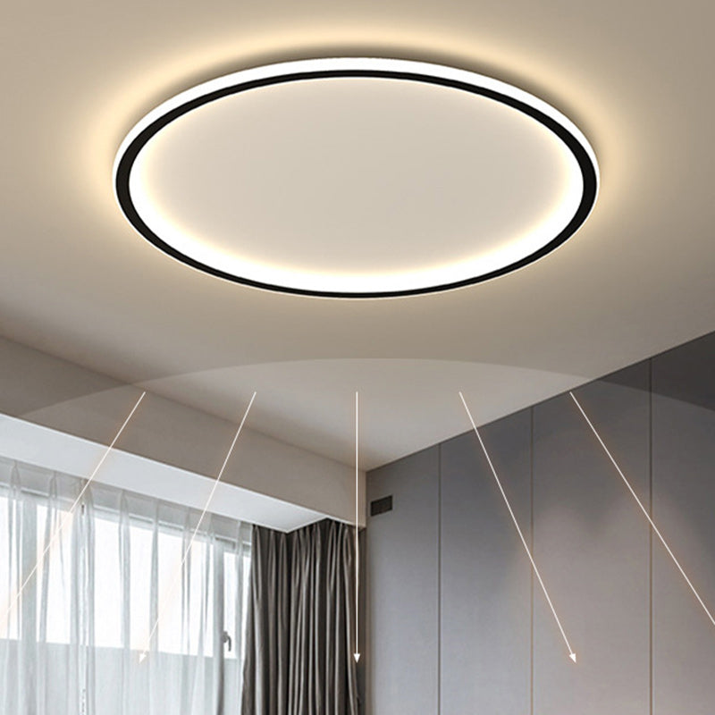 Modern Minimalist Round Iron Acrylic LED Flush Mount Ceiling Light For Living Room