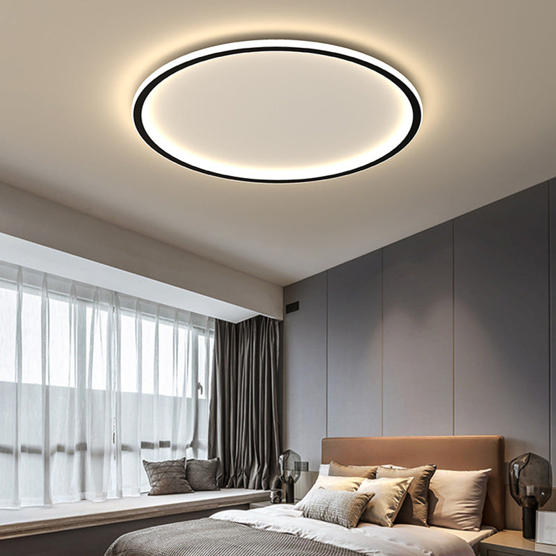 Modern Minimalist Round Iron Acrylic LED Flush Mount Ceiling Light For Living Room