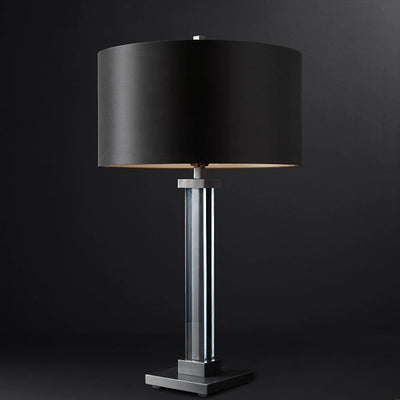 Modern Luxury Cylinder Copper Fabric 1-Light Table Lamp For Living Room