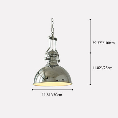 Contemporary Industrial Dome Iron 1-Light Pendant Light For Living Room