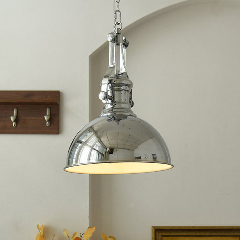 Contemporary Industrial Dome Iron 1-Light Pendant Light For Living Room