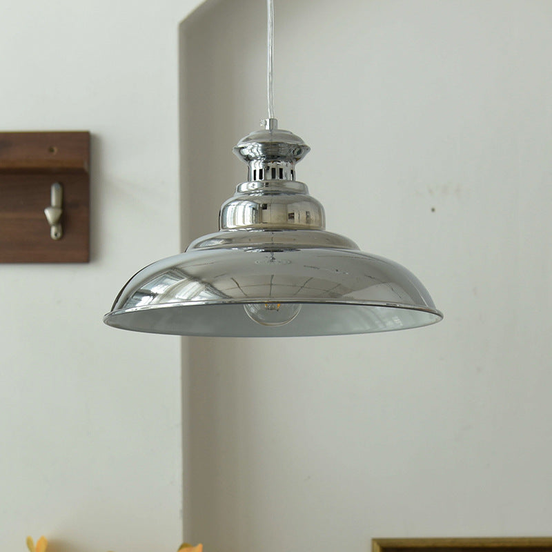 Contemporary Industrial Dome Iron 1-Light Pendant Light For Living Room