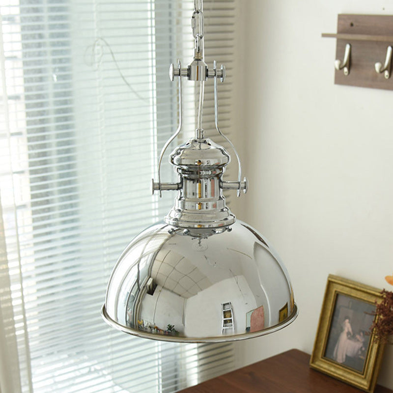 Contemporary Industrial Dome Iron 1-Light Pendant Light For Living Room