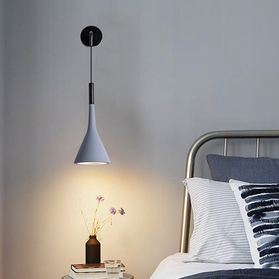 Modern Minimalist Cone Iron 1-Light Wall Sconce Lamp For Living Room