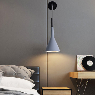 Modern Minimalist Cone Iron 1-Light Wall Sconce Lamp For Living Room