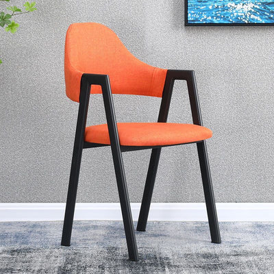 Contemporary Nordic Round Iron Fabric Chair Backrest Armrest For Living Room