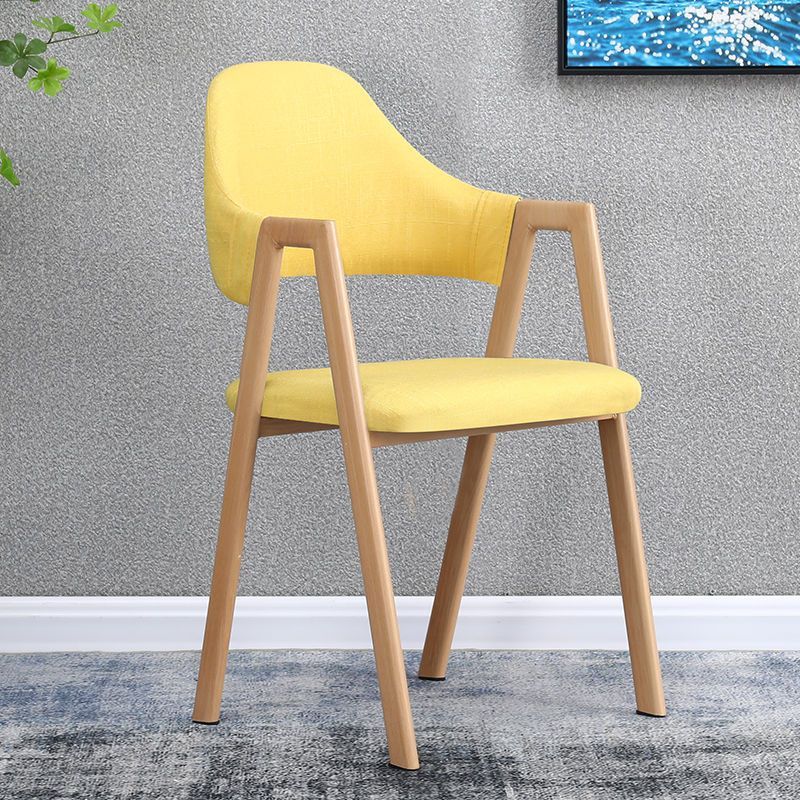 Contemporary Nordic Round Iron Fabric Chair Backrest Armrest For Living Room