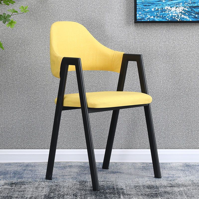 Contemporary Nordic Round Iron Fabric Chair Backrest Armrest For Living Room