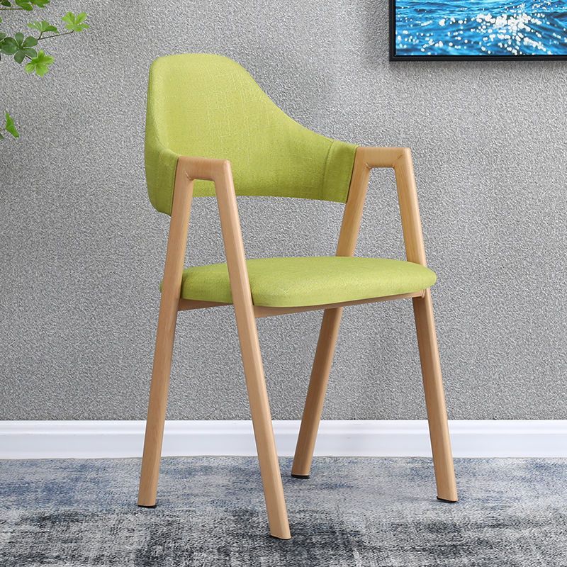 Contemporary Nordic Round Iron Fabric Chair Backrest Armrest For Living Room