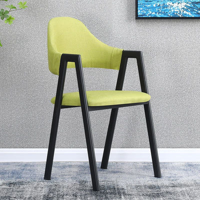 Contemporary Nordic Round Iron Fabric Chair Backrest Armrest For Living Room