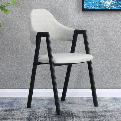 Contemporary Nordic Round Iron Fabric Chair Backrest Armrest For Living Room