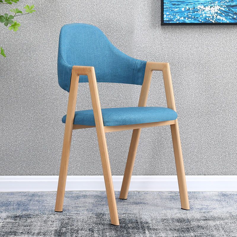 Contemporary Nordic Round Iron Fabric Chair Backrest Armrest For Living Room