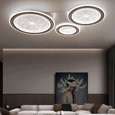 Modern Simplicity Round Aluminum Acrylic LED Flush Mount Ceiling Light For Living Room