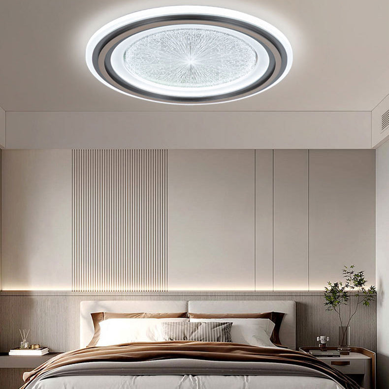 Modern Simplicity Round Aluminum Acrylic LED Flush Mount Ceiling Light For Living Room