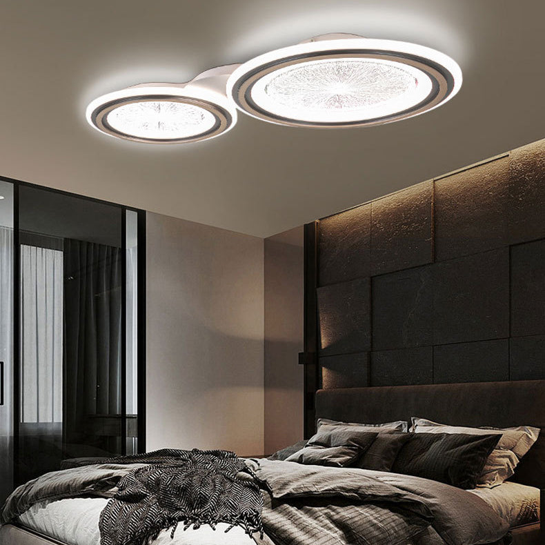 Modern Simplicity Round Aluminum Acrylic LED Flush Mount Ceiling Light For Living Room