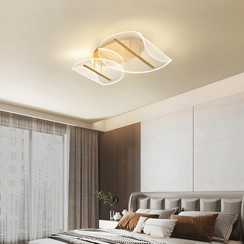 Modern Luxury Round Base Aluminum Irregular Acrylic LED Flush Mount Ceiling Light For Living Room