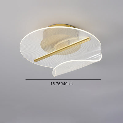 Modern Luxury Round Base Aluminum Irregular Acrylic LED Flush Mount Ceiling Light For Living Room