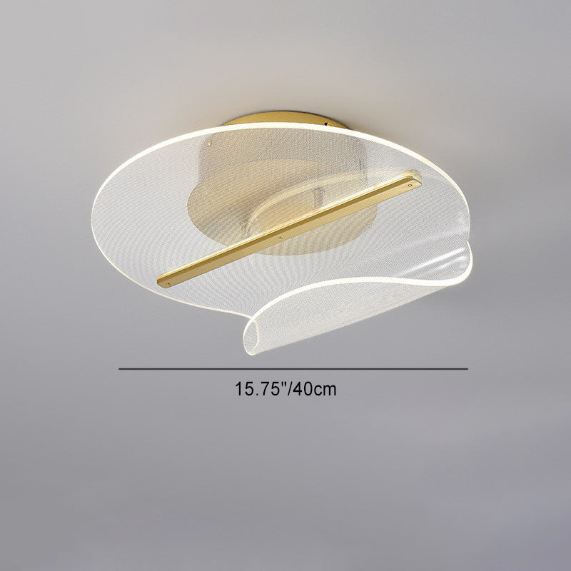 Modern Luxury Round Base Aluminum Irregular Acrylic LED Flush Mount Ceiling Light For Living Room