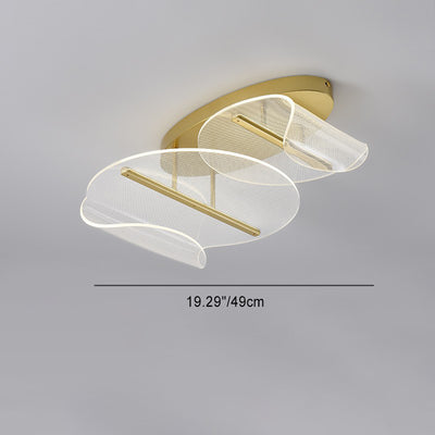 Modern Luxury Round Base Aluminum Irregular Acrylic LED Flush Mount Ceiling Light For Living Room