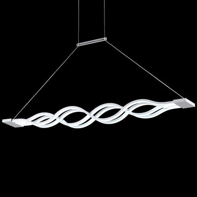 Modern Minimalist Double Loop Wave Aluminum Hardware Silicone LED Island Light Chandelier For Dining Room