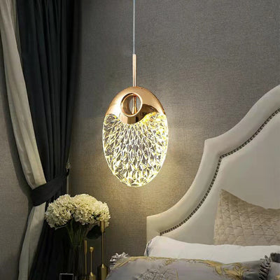 Modern Minimalist Round Base Iron Acrylic LED Pendant Light For Living Room