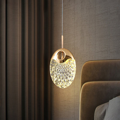 Modern Minimalist Round Base Iron Acrylic LED Pendant Light For Living Room