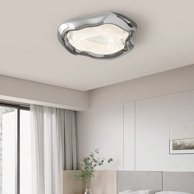 Contemporary Creative Irregular Triangle PE Resin LED Flush Mount Ceiling Light For Living Room