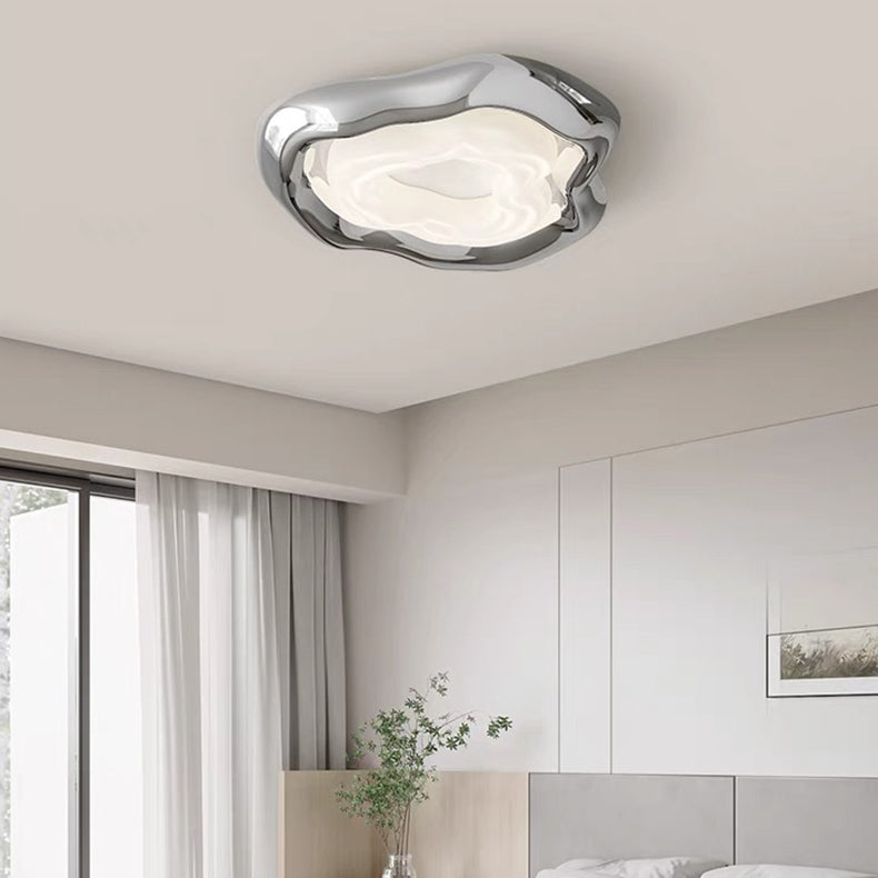 Contemporary Creative Irregular Triangle PE Resin LED Flush Mount Ceiling Light For Living Room