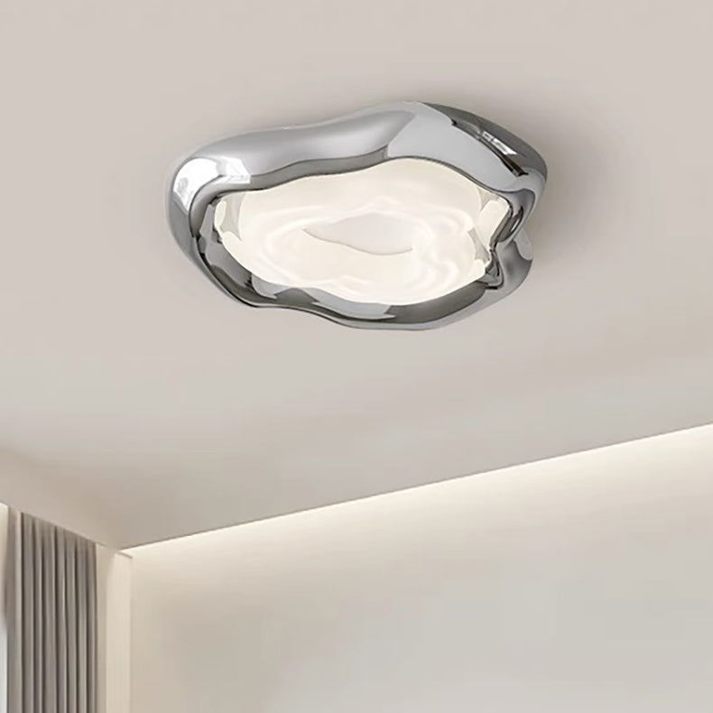 Contemporary Creative Irregular Triangle PE Resin LED Flush Mount Ceiling Light For Living Room